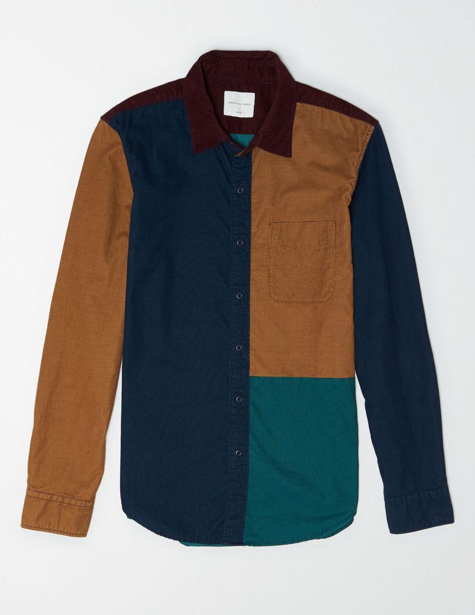 Camisa casual de algodón manga larga para hombre 1