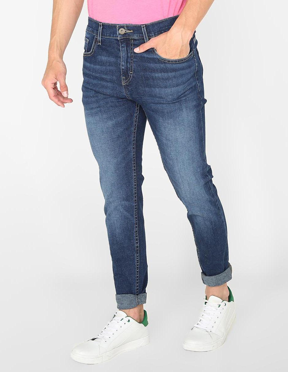 Jeans skinny lavado obscuro para hombre