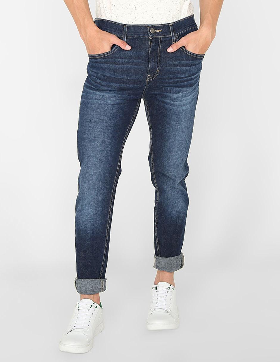 Jeans skinny lavado obscuro para hombre