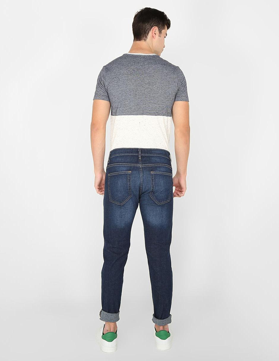 Jeans skinny lavado obscuro para hombre 2