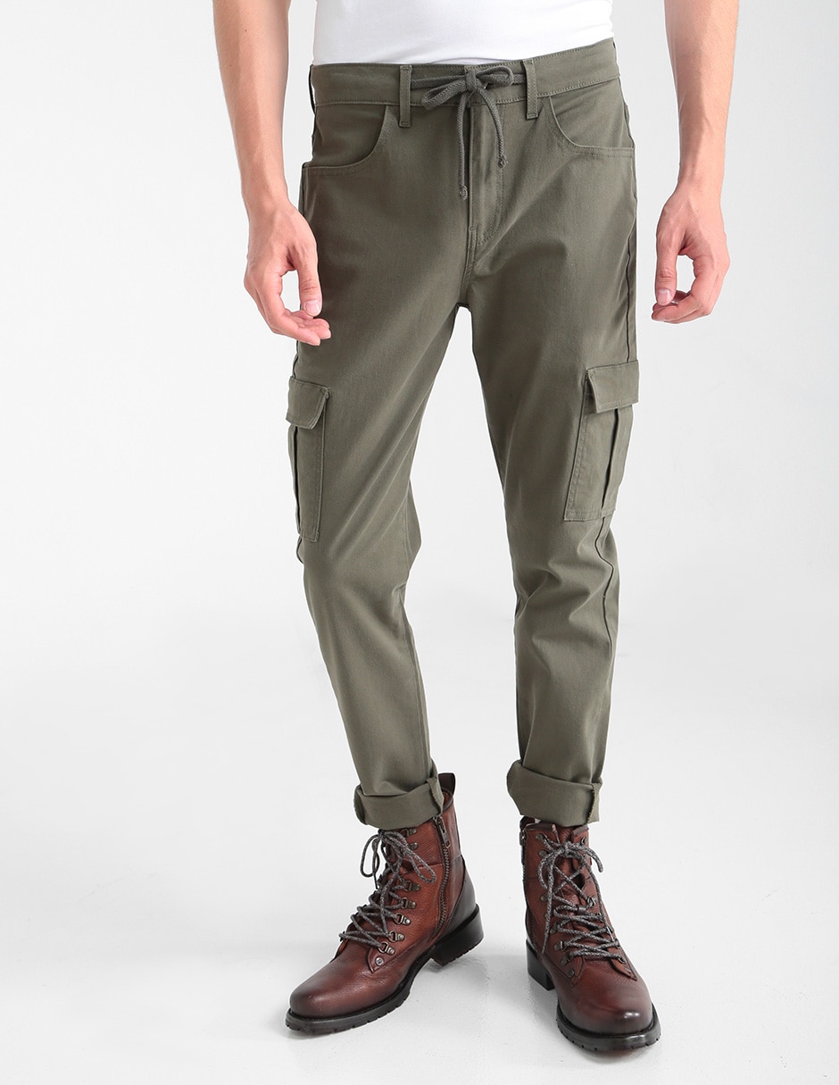 Pantalón cargo recto de algodón para hombre 1