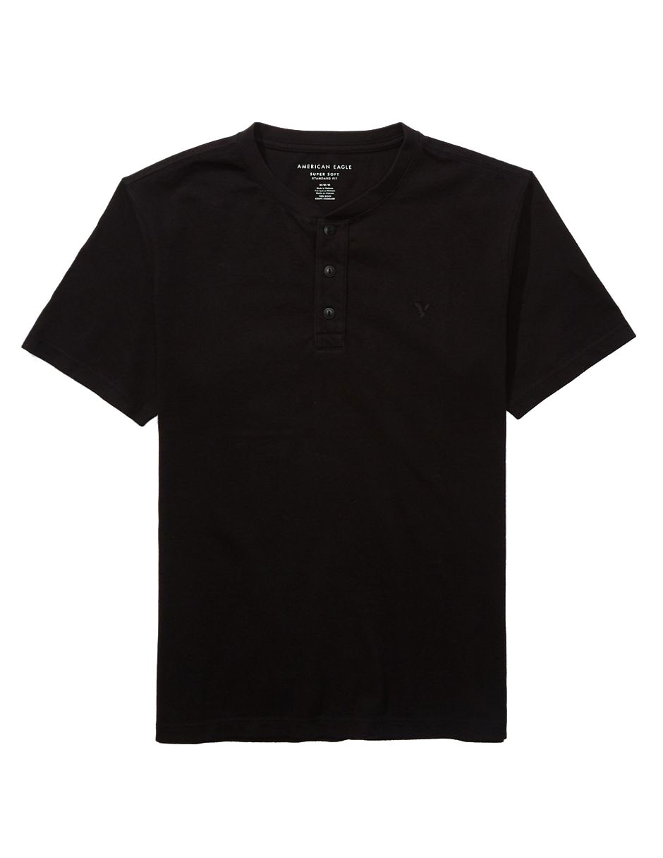 Playera American Eagle cuello henley para hombre