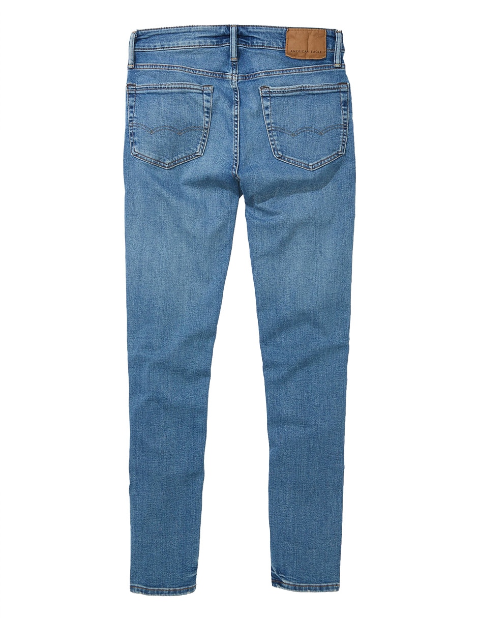 Jeans skinny lavado claro para hombre 4