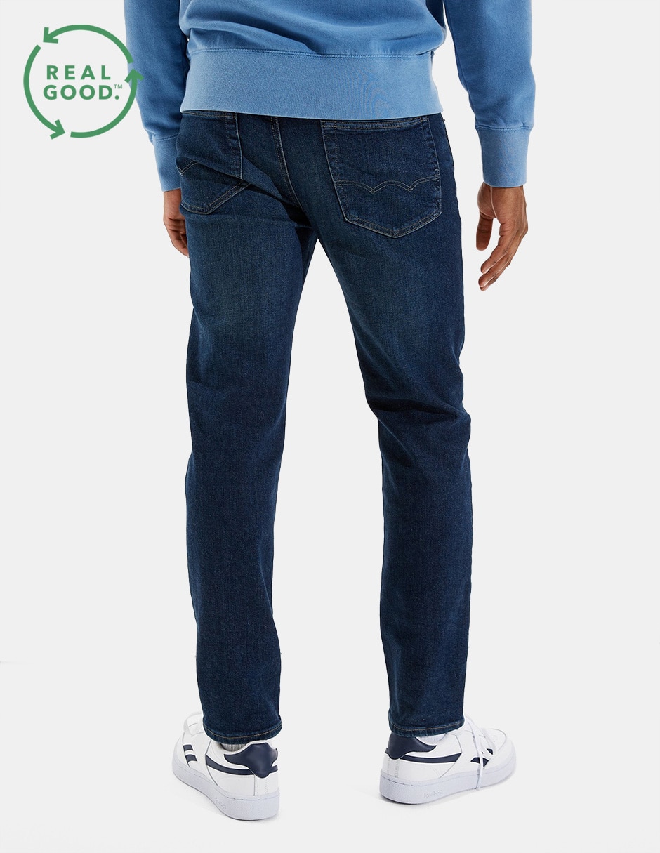 Jeans straight lavado obscuro para hombre 2