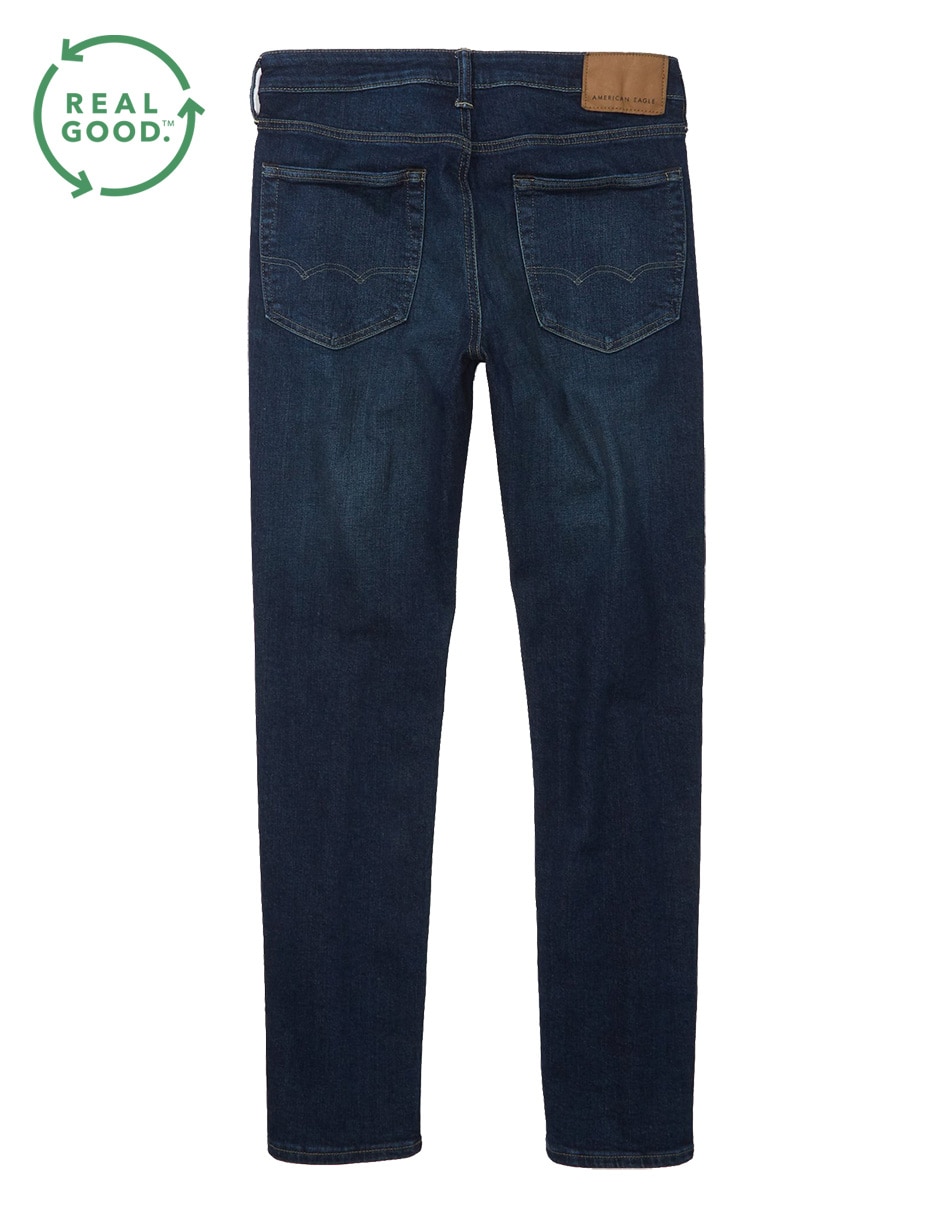 Jeans straight lavado obscuro para hombre 4