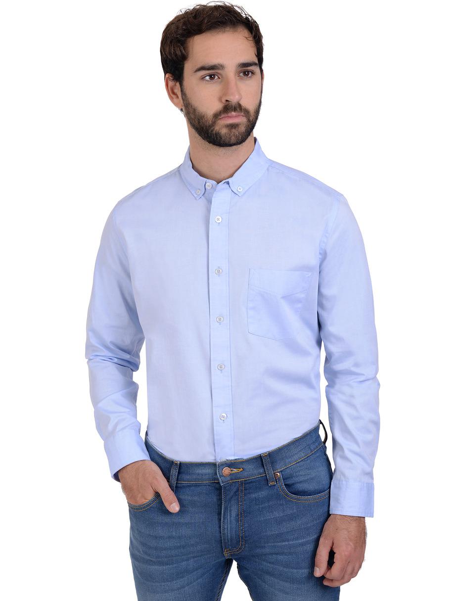 Camisa casual de algodón manga larga para hombre