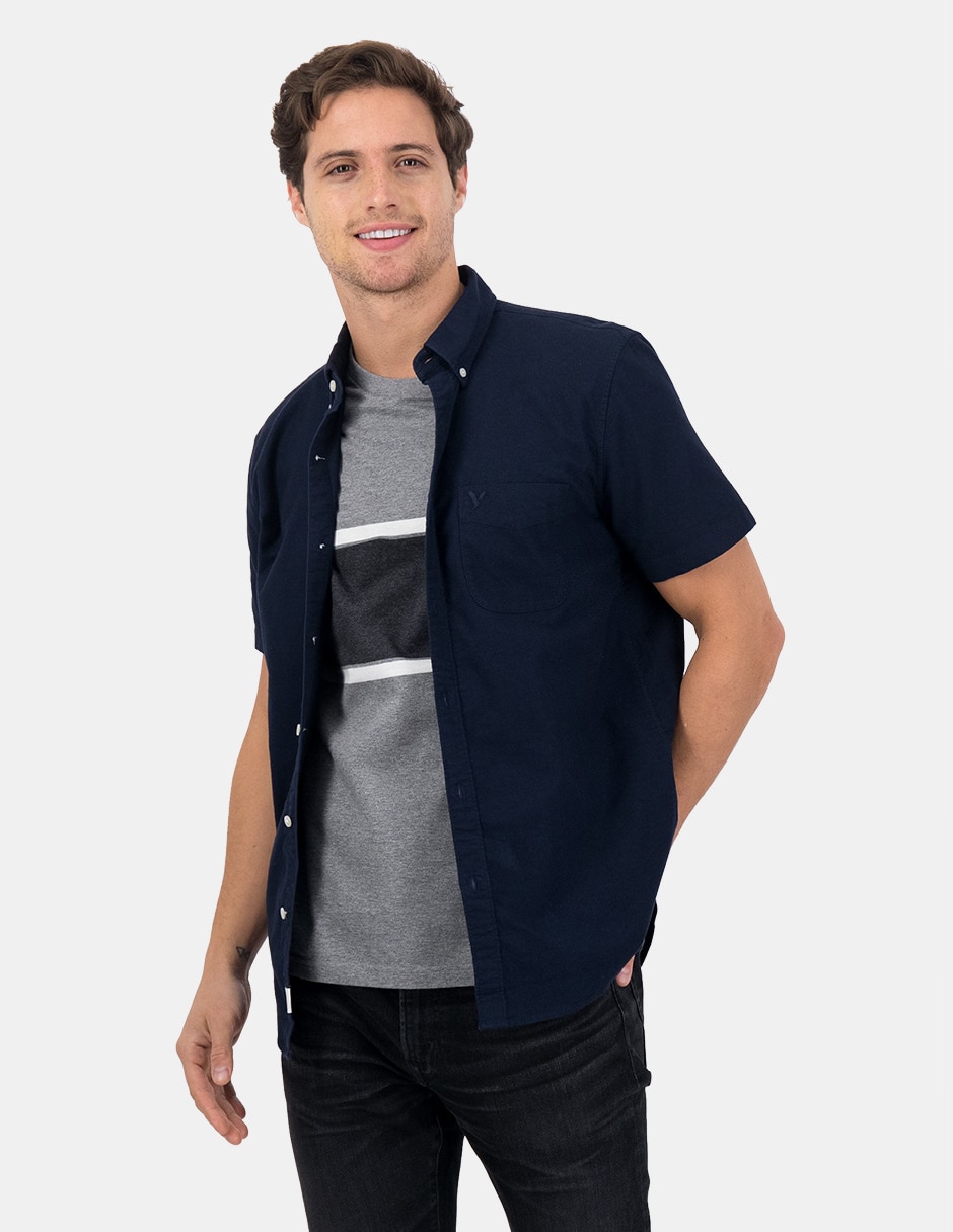 Camisa casual de algodón manga corta para hombre Camisa casual de algodón manga corta para hombre
