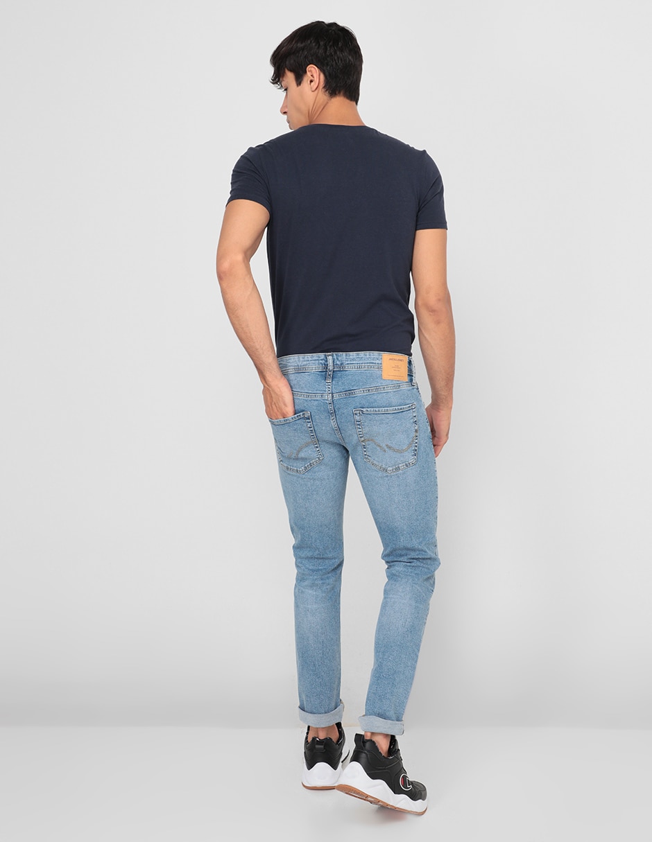 Jeans slim lavado claro para hombre 2