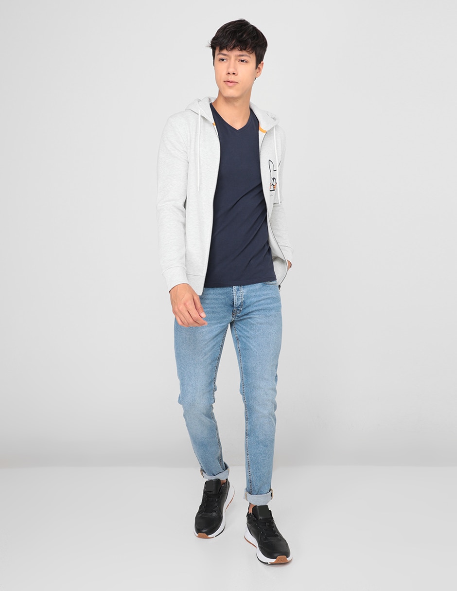 Jeans slim lavado claro para hombre 3