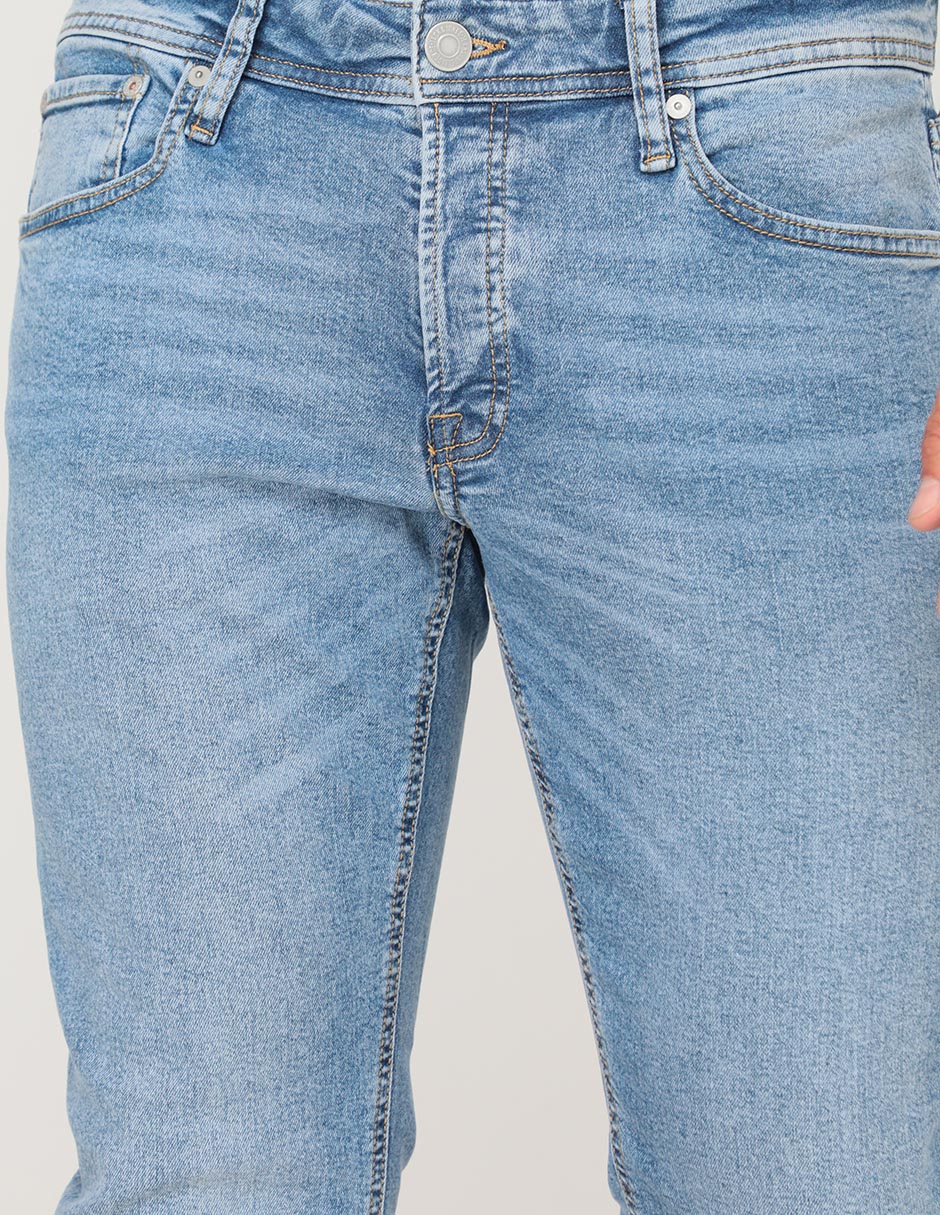 Jeans slim lavado claro para hombre 4