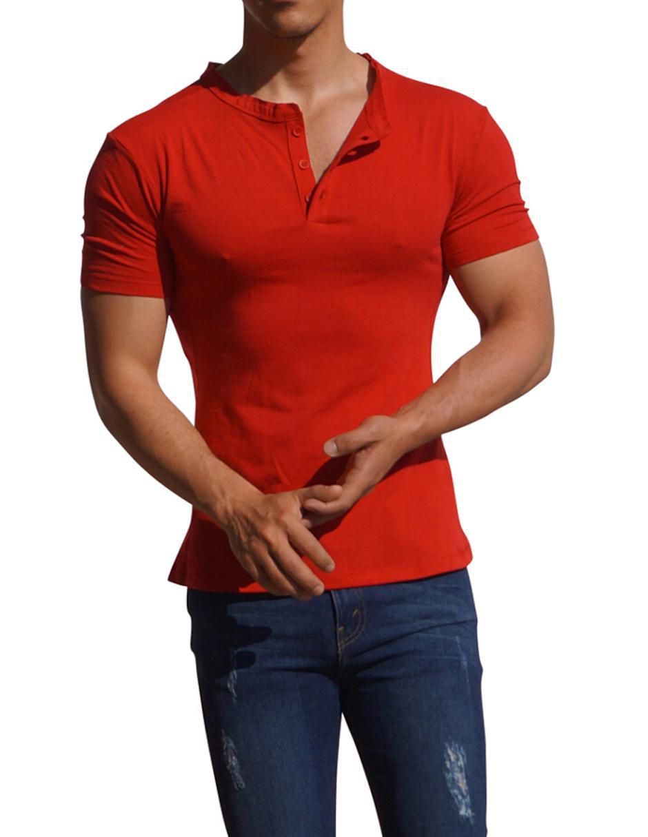 Playera John Leopard cuello mao para hombre
