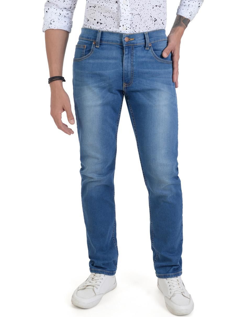 Jeans slim Supply lavado whisker para caballero