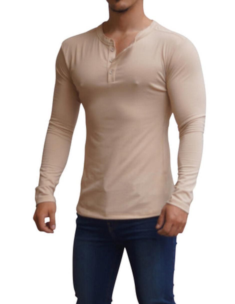 Playera John Leopard cuello mao para hombre