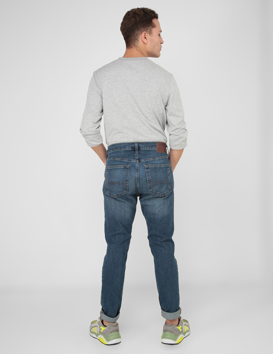 Jeans skinny lavado stone wash para hombre 2