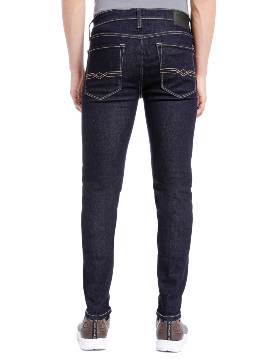 Jeans skinny lavado obscuro para hombre 3