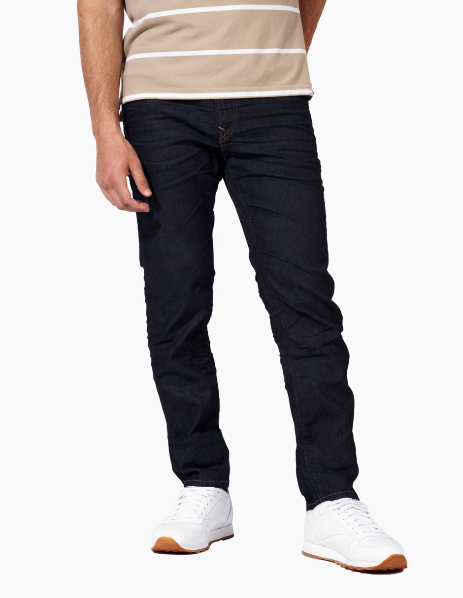 Jeans straight lavado rinse para hombre