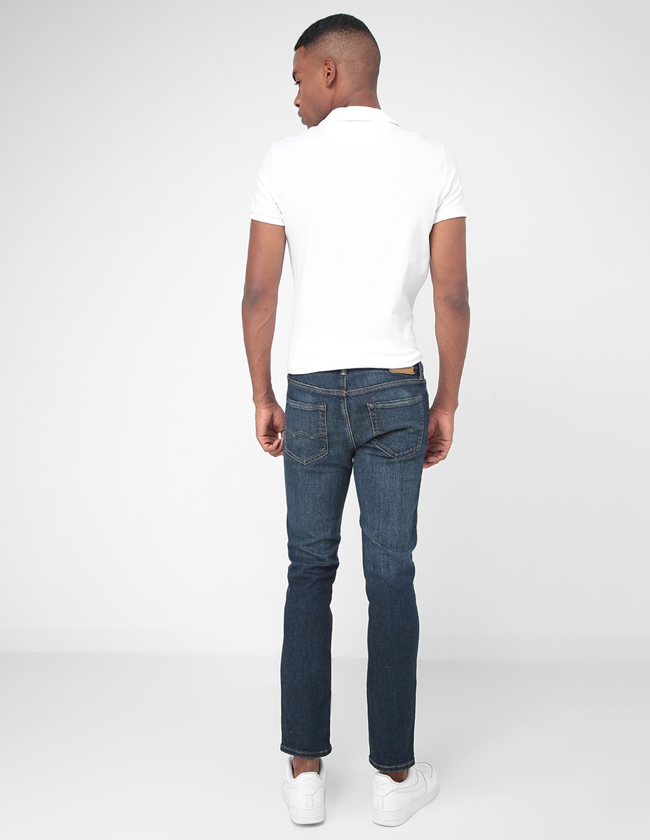 Jeans slim lavado stone wash para hombre 2