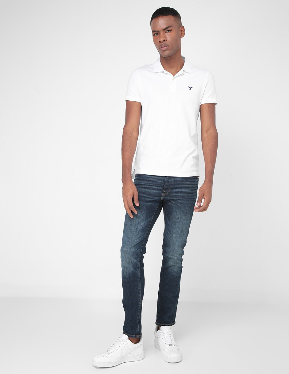 Jeans slim lavado stone wash para hombre 3