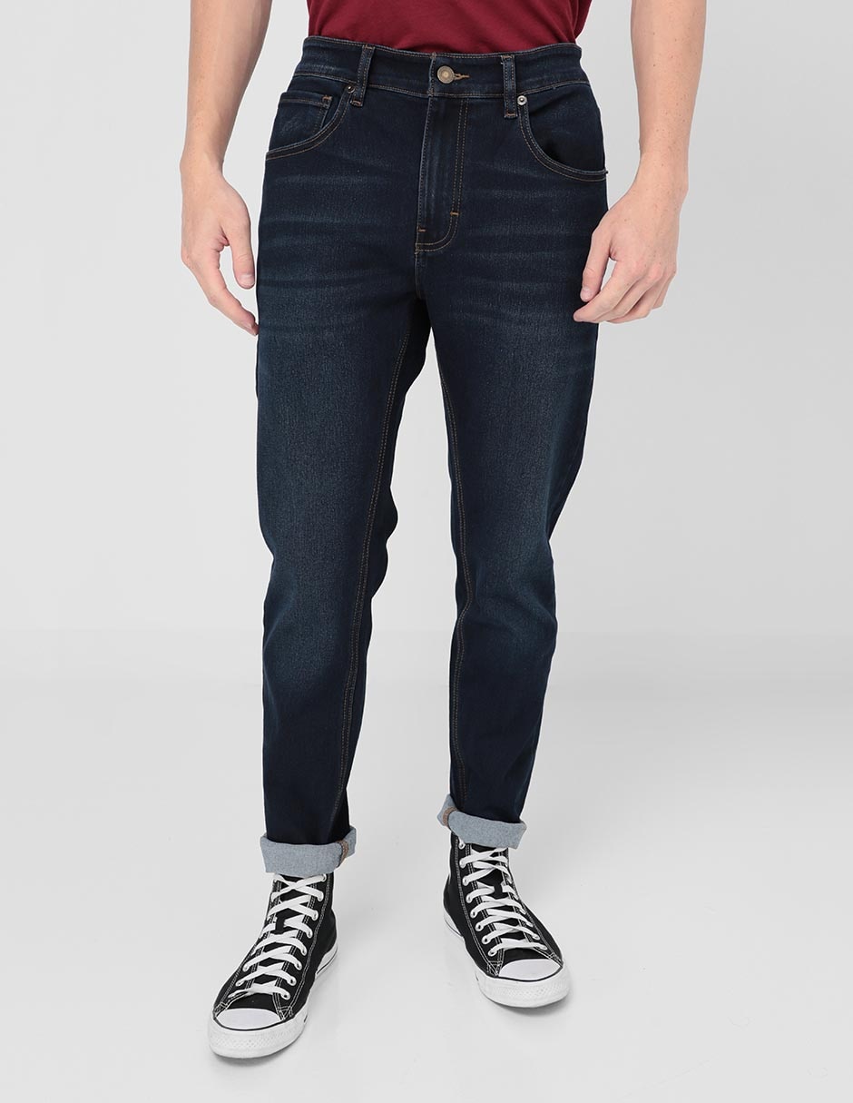 Jeans skinny lavado deslavado para hombre