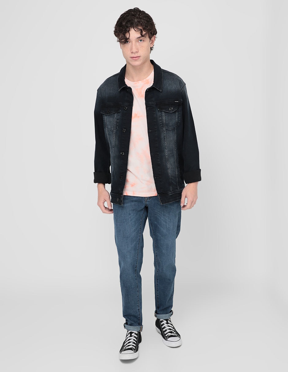 Jeans skinny lavado stone wash para hombre 3