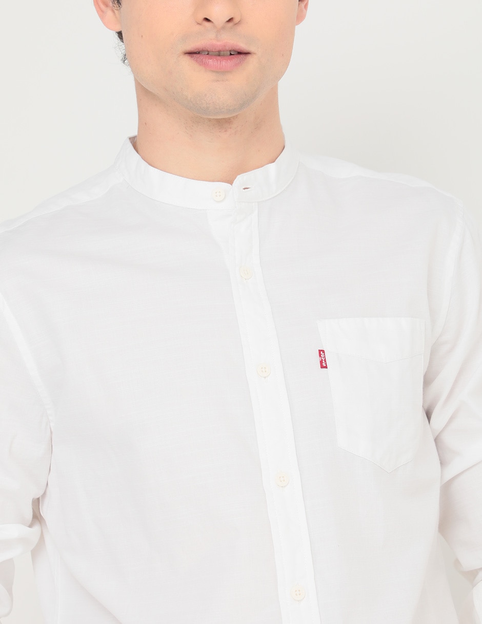 Camisa casual de algodón manga larga para hombre 4