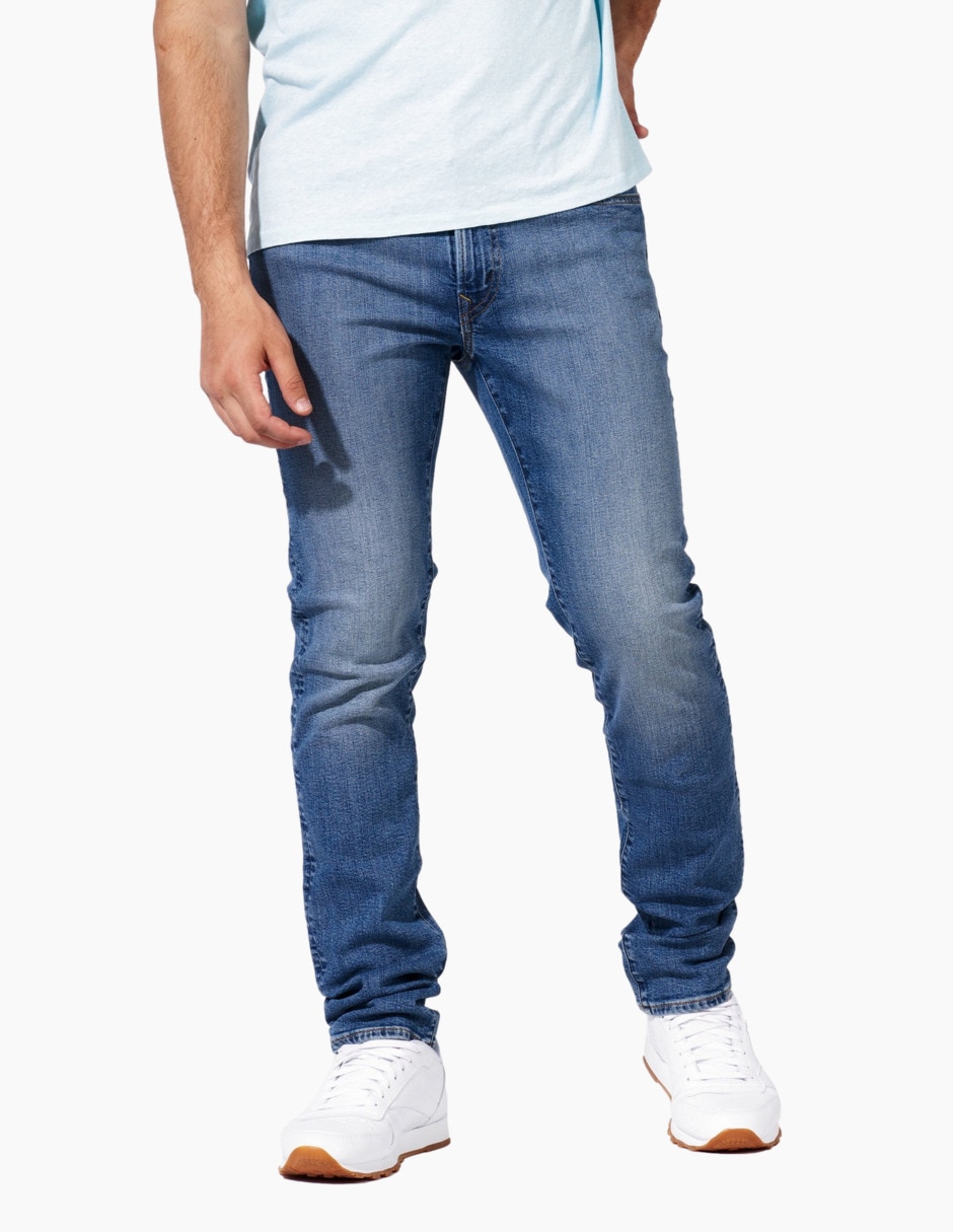 Jeans slim lavado deslavado para hombre