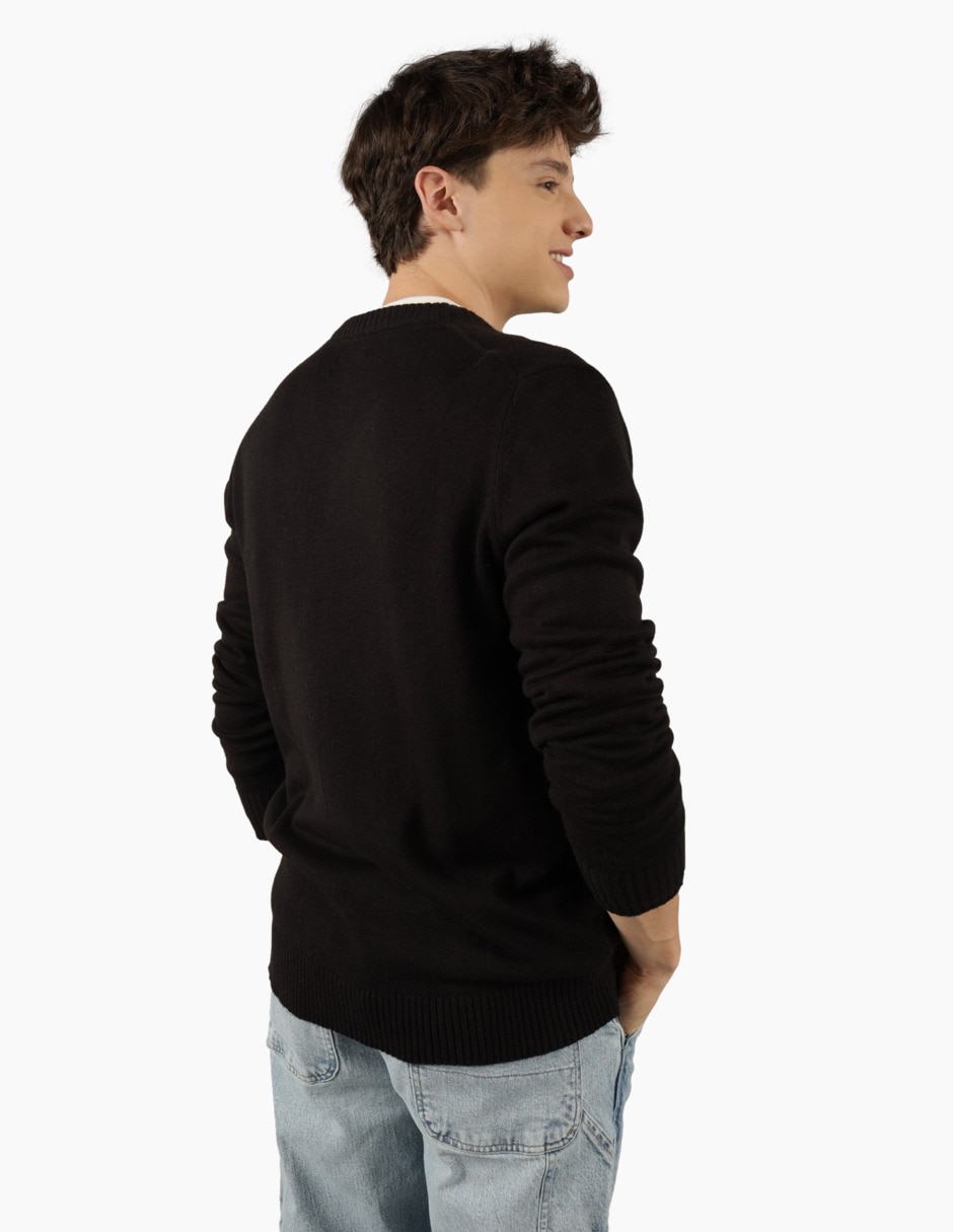 Suéter cuello V para hombre 4