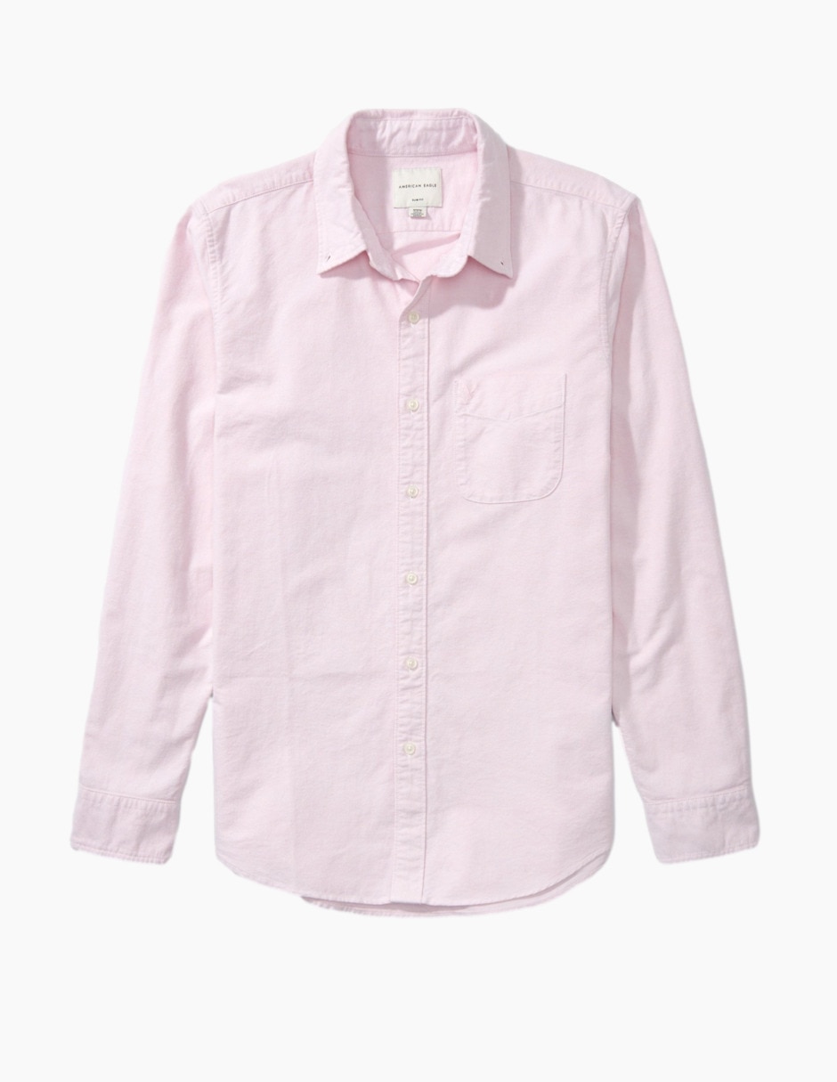 Camisa casual de algodón manga larga para hombre