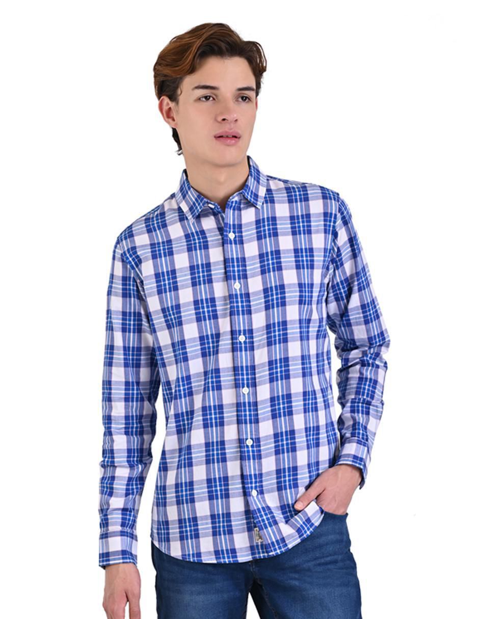 Camisa casual Yale de algodón manga larga para hombre