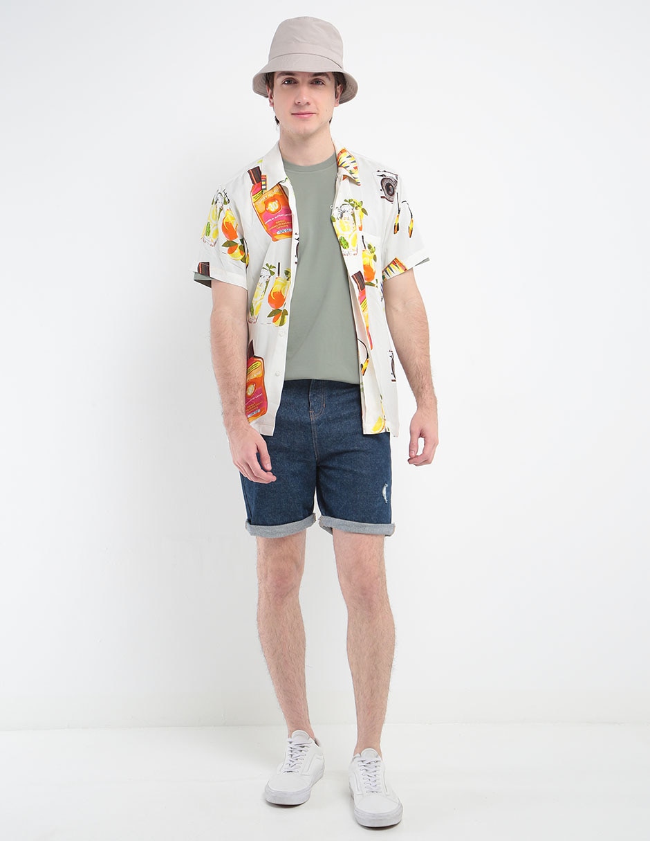 Camisa casual de algodón manga corta para hombre 3