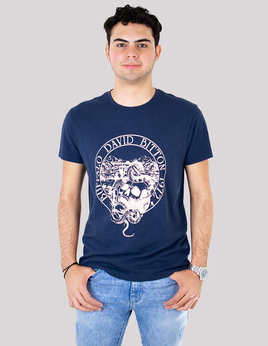 Playera Buffalo Jeans David Bitton cuello redondo para