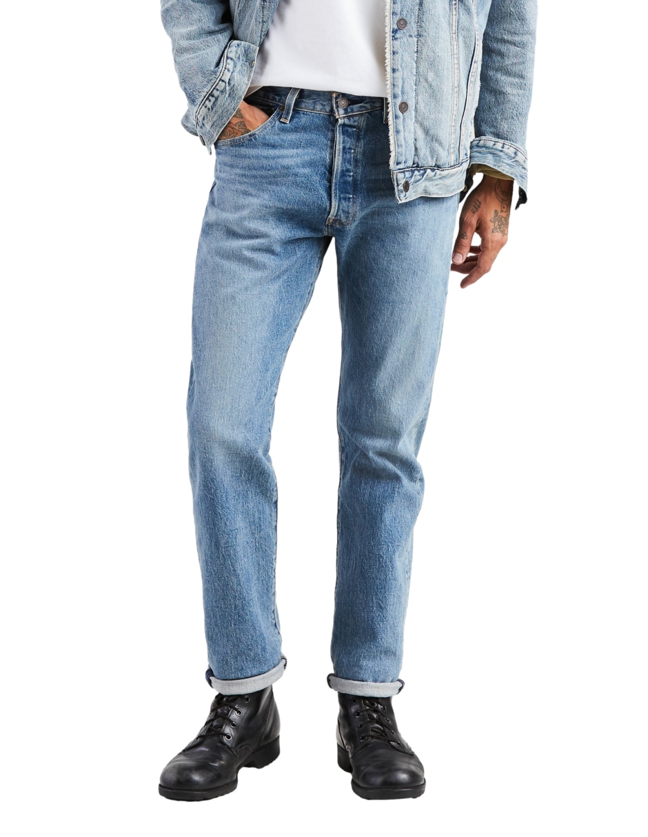 Jeans regular 501 lavado claro para hombre 1