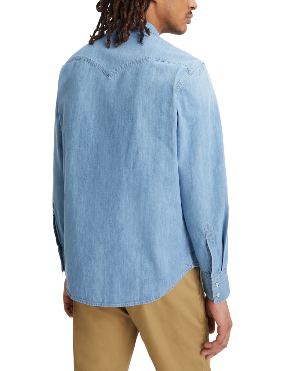 Camisa casual de algodón manga larga para hombre 4