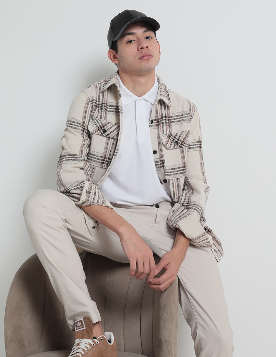Chamarra casual con bolsillos para hombre 1