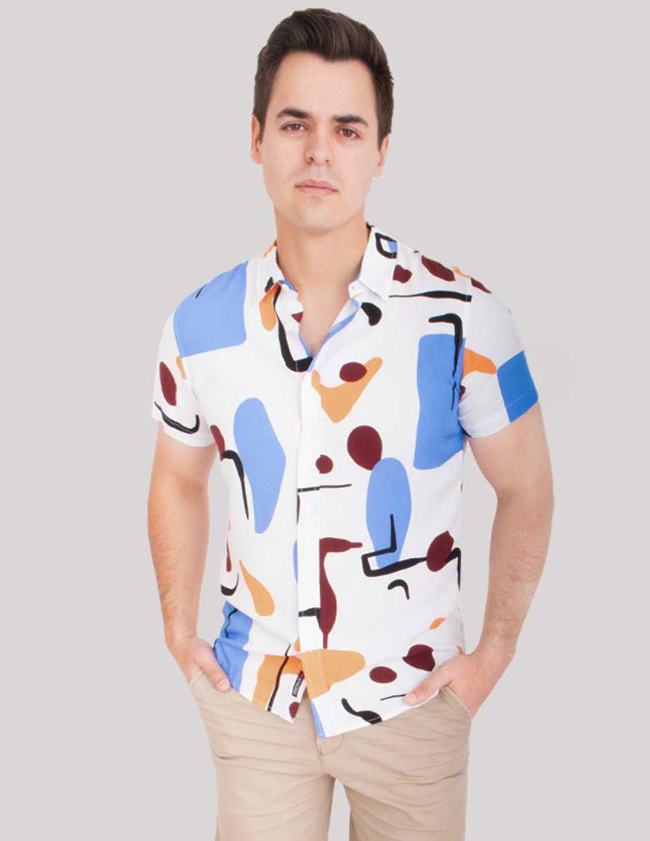Camisa casual manga corta para hombre