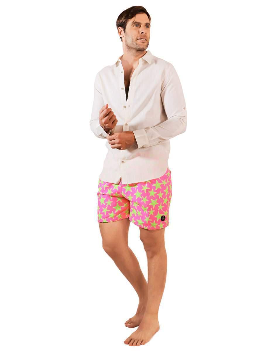 Camisa playa de lino manga larga para hombre 2