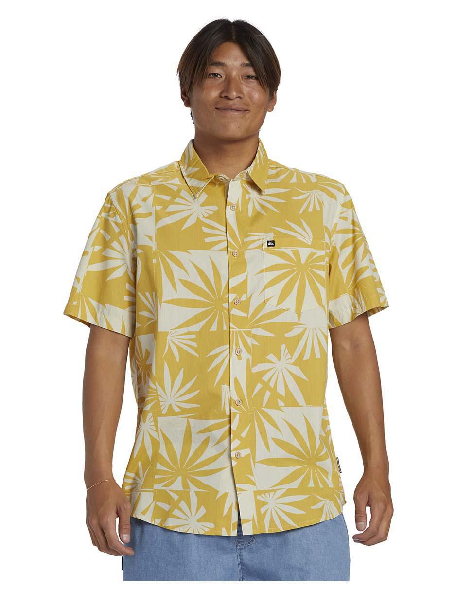 Camisa casual de algodón manga corta para hombre
