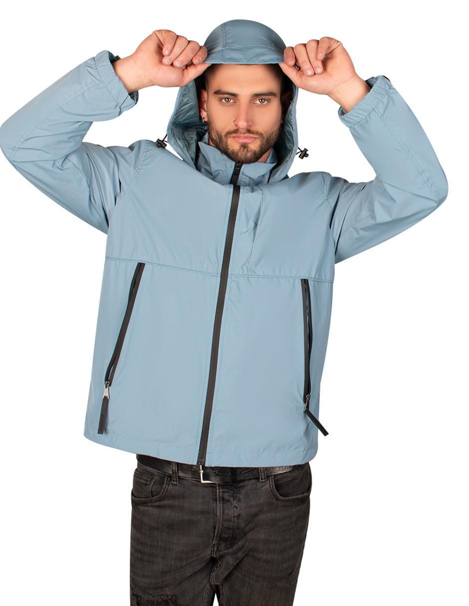 Chamarra impermeable con capucha para hombre 4