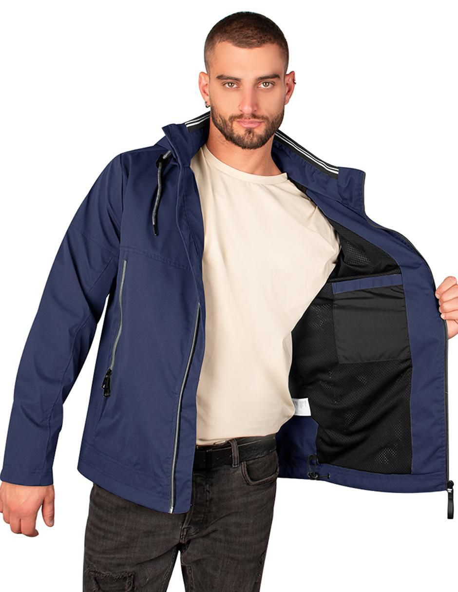 Chamarra impermeable capucha desmontable para hombre 2
