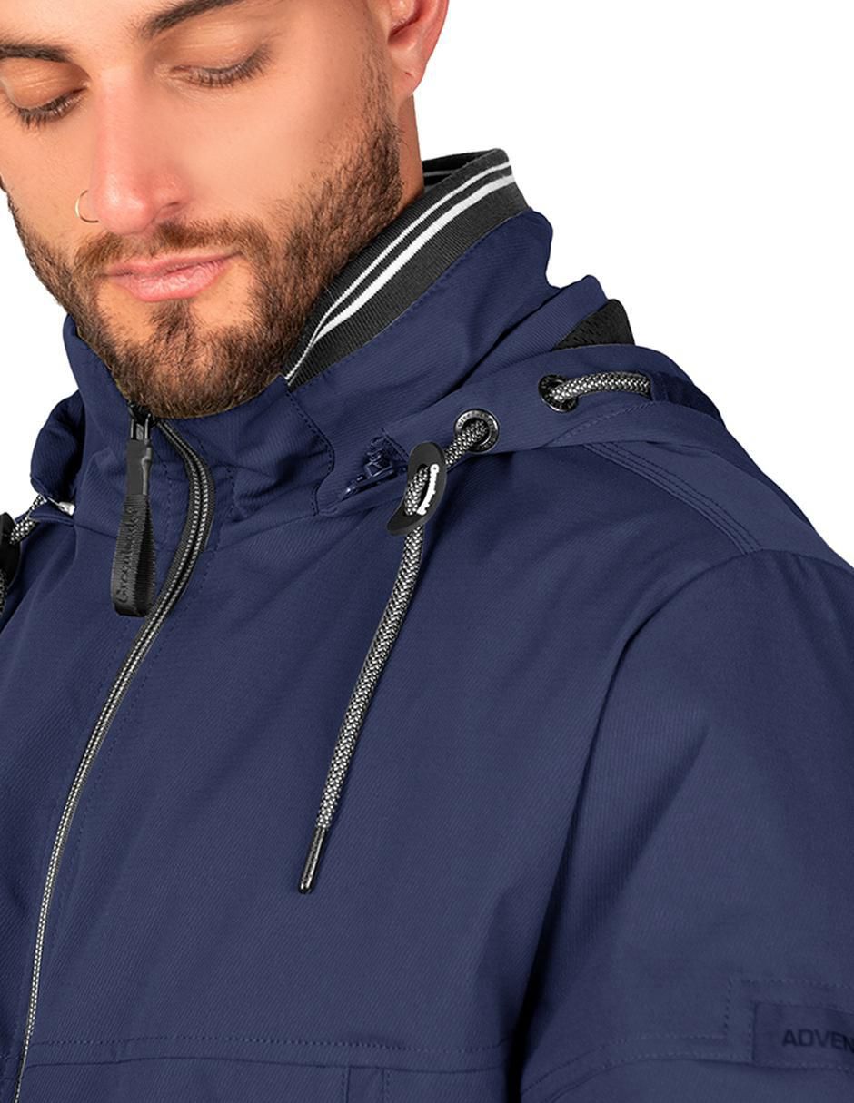 Chamarra impermeable capucha desmontable para hombre 4