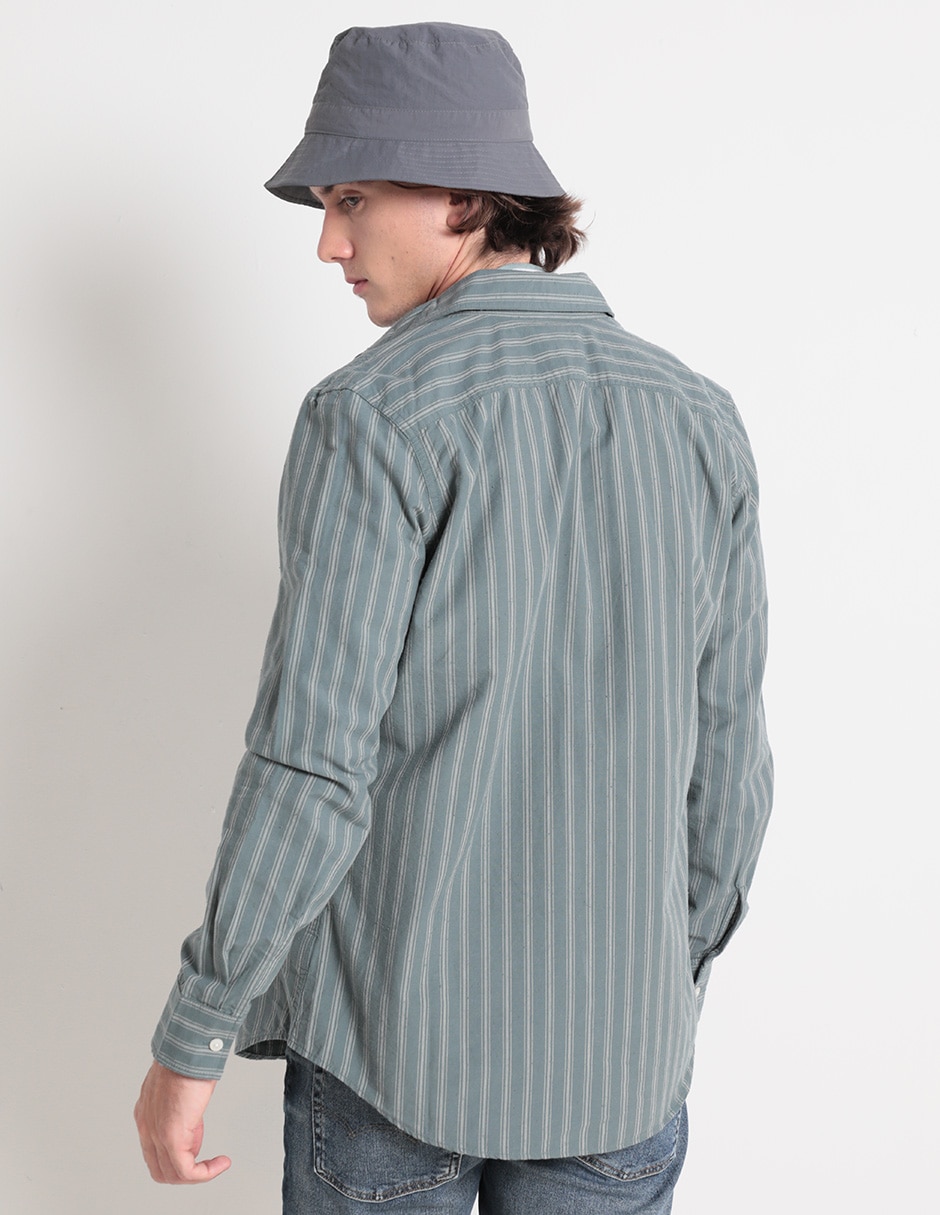 Camisa casual de algodón manga larga para hombre 2