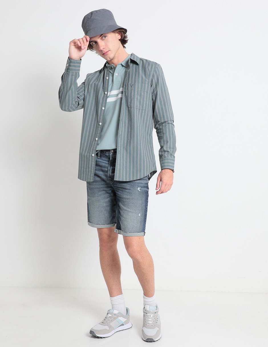 Camisa casual de algodón manga larga para hombre 3