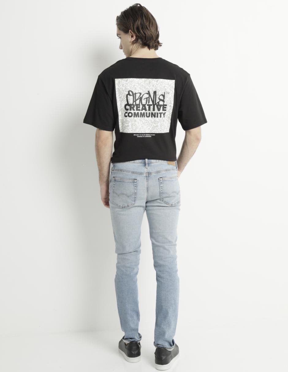 Jeans skinny deslavado para hombre 2