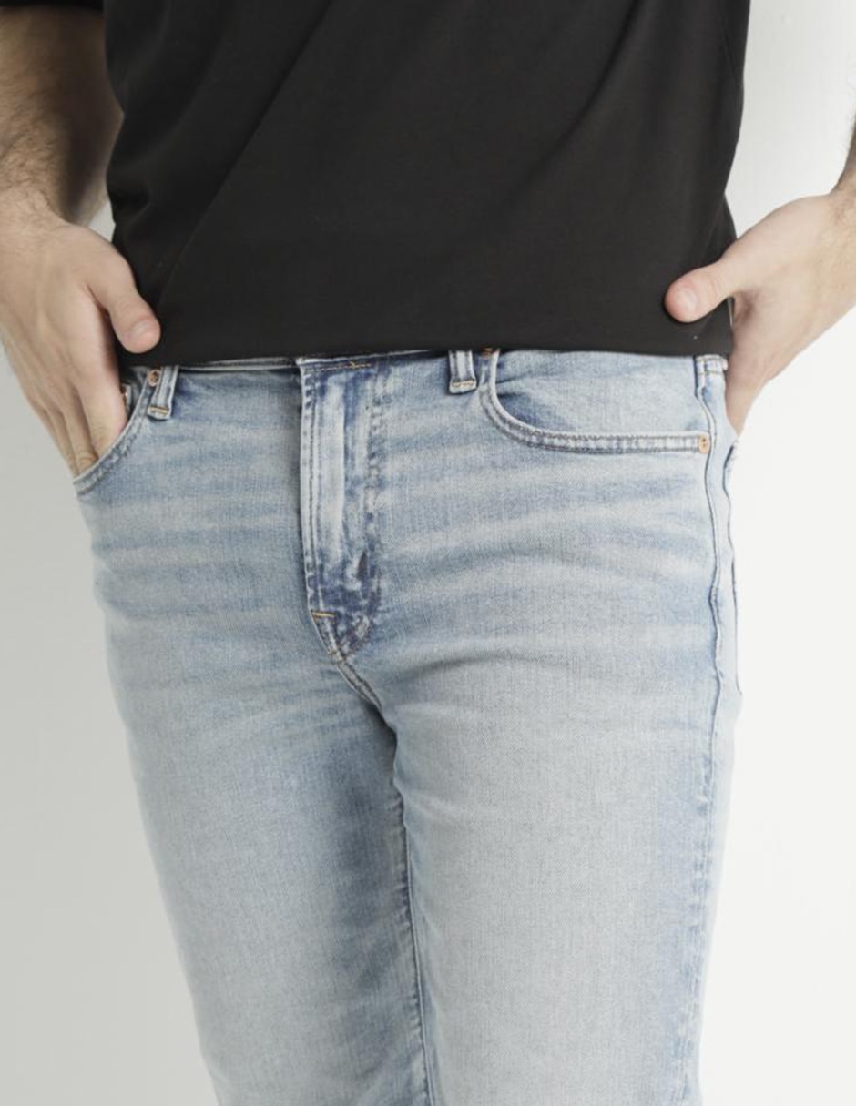 Jeans skinny deslavado para hombre 4