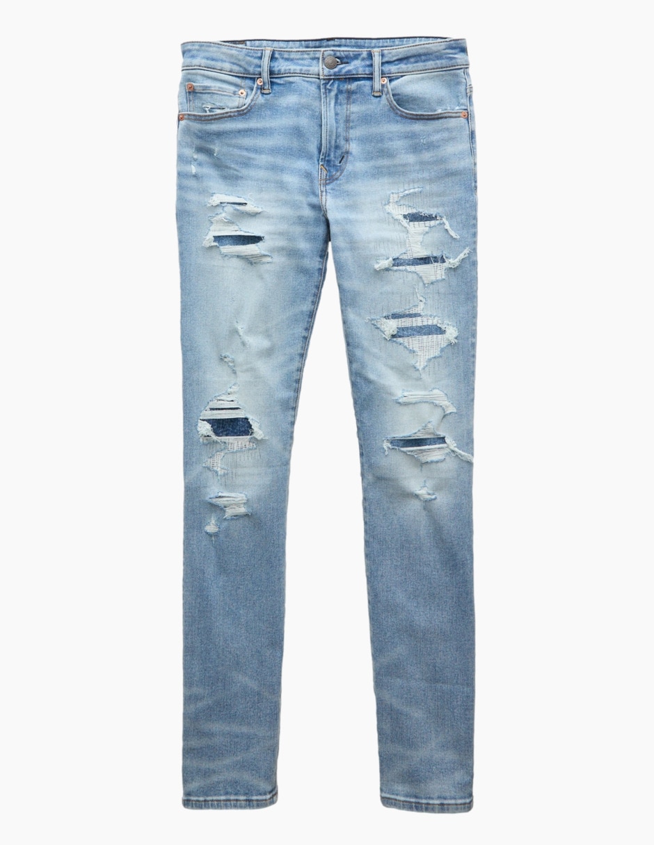 Jeans skinny Athletic lavado claro para hombre 3