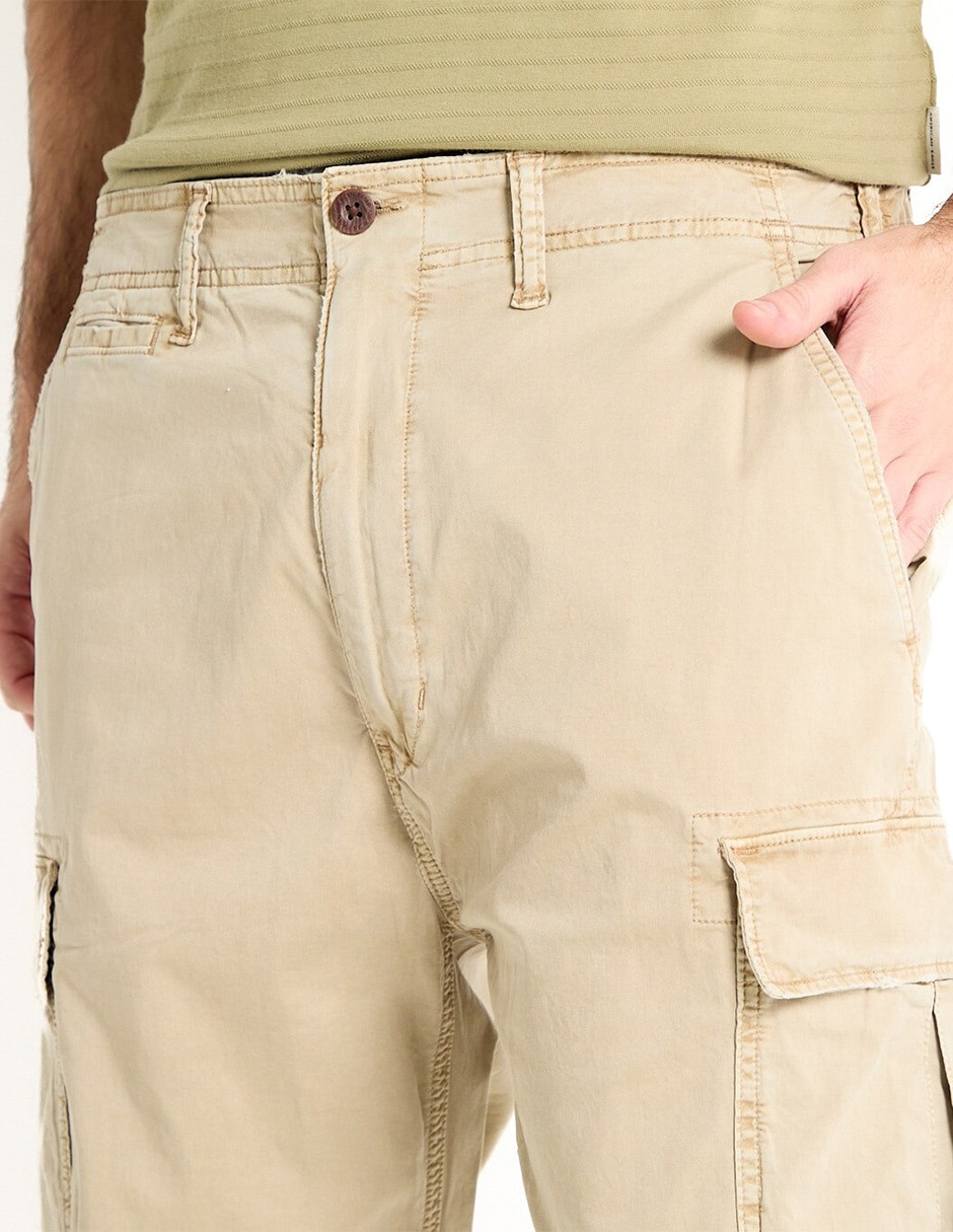 Pantalón cargo recto de algodón para hombre 4