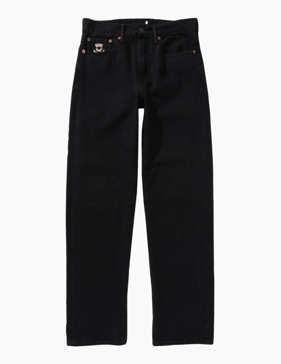 Jeans straight Día de muertos lavado obscuro para hombre 1