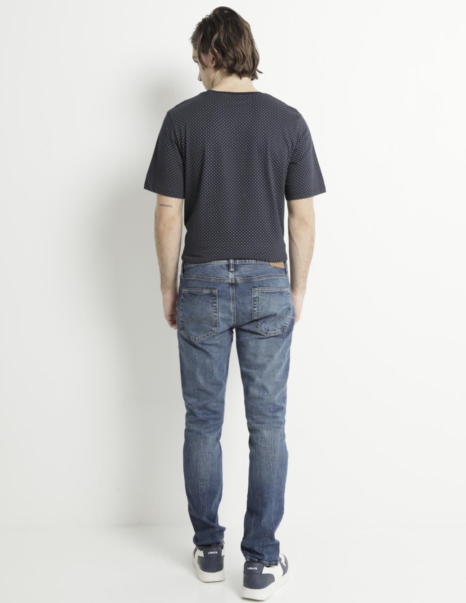 Jeans skinny lavado obscuro para hombre 2