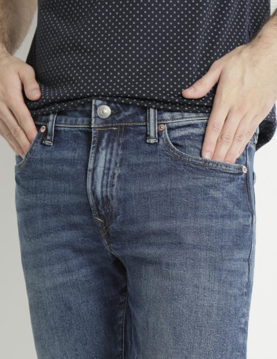Jeans skinny lavado obscuro para hombre 4