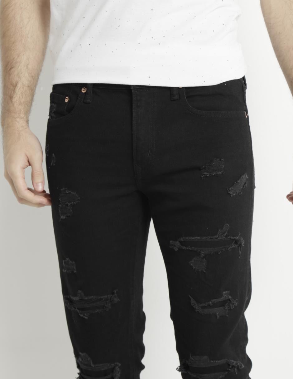 Jeans skinny lavado obscuro para hombre 4